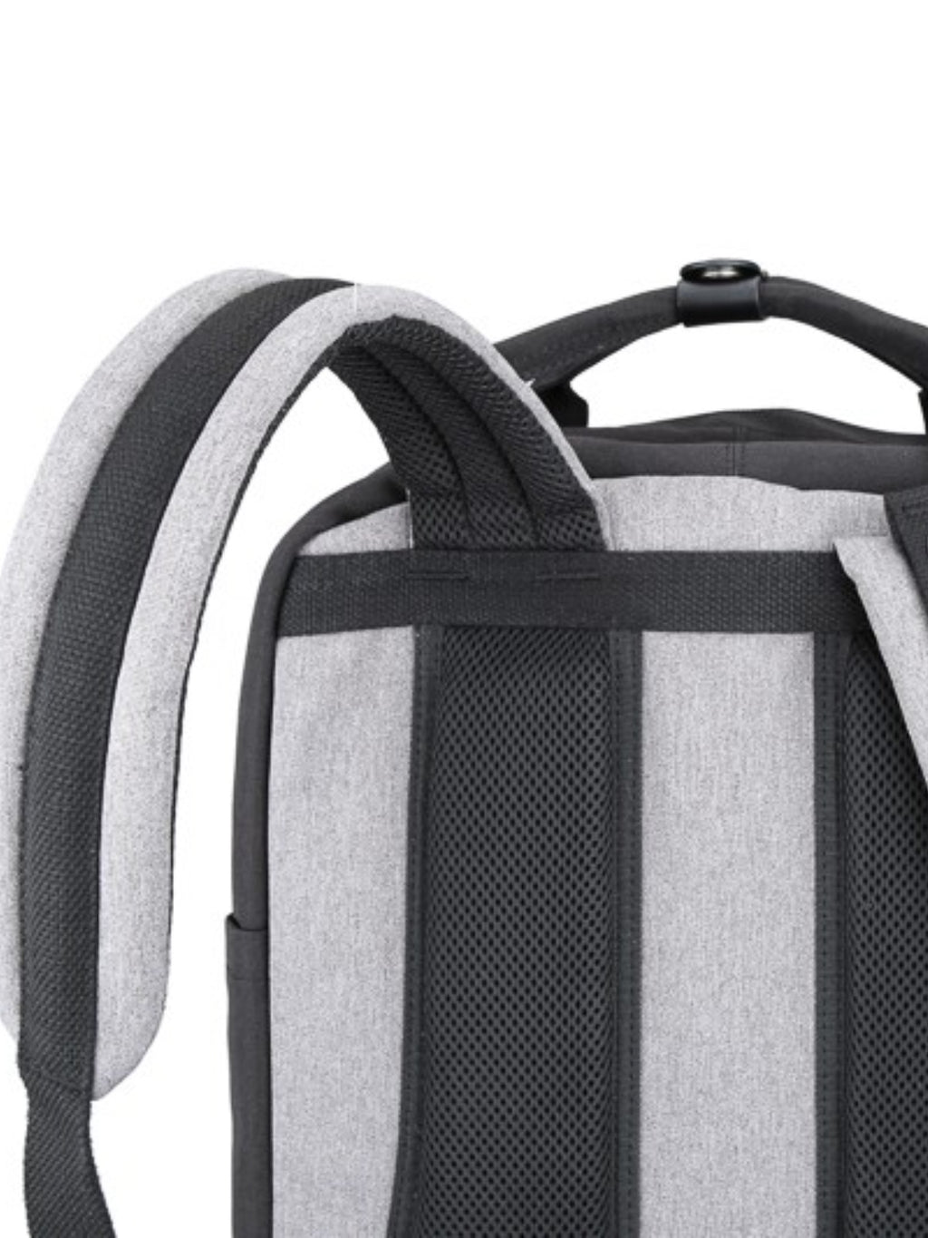 Back panel and padded straps of the Himawari canvas backpack, designed for comfort and support during extended use.