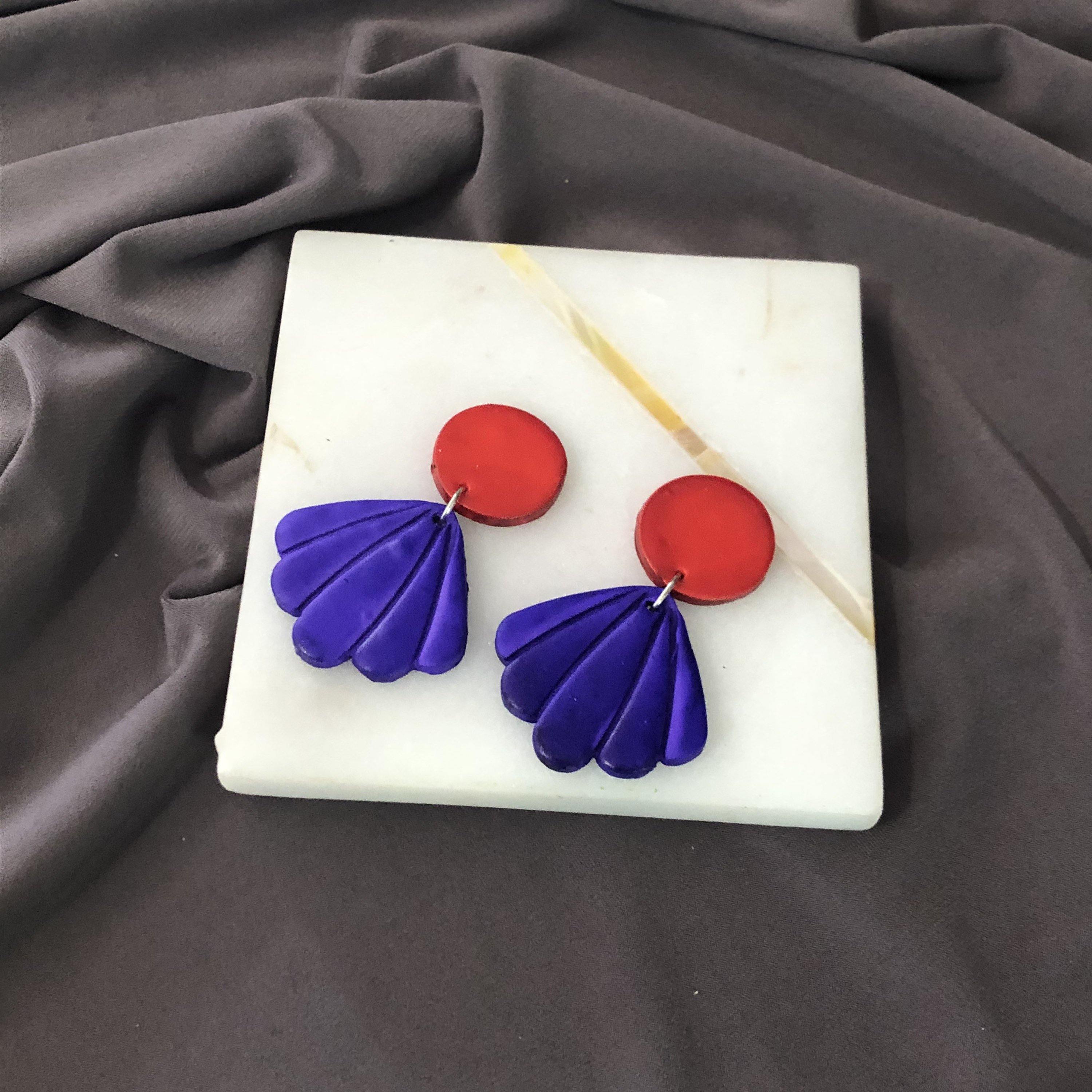 Cute Painted Neon Earrings for Summer- "Sarah"
