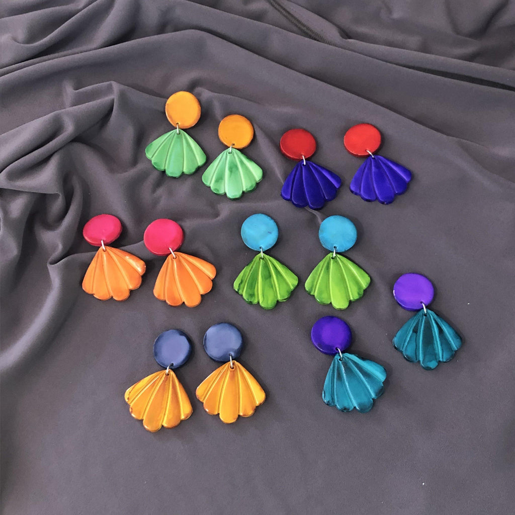 Cute Painted Neon Earrings for Summer- "Sarah"