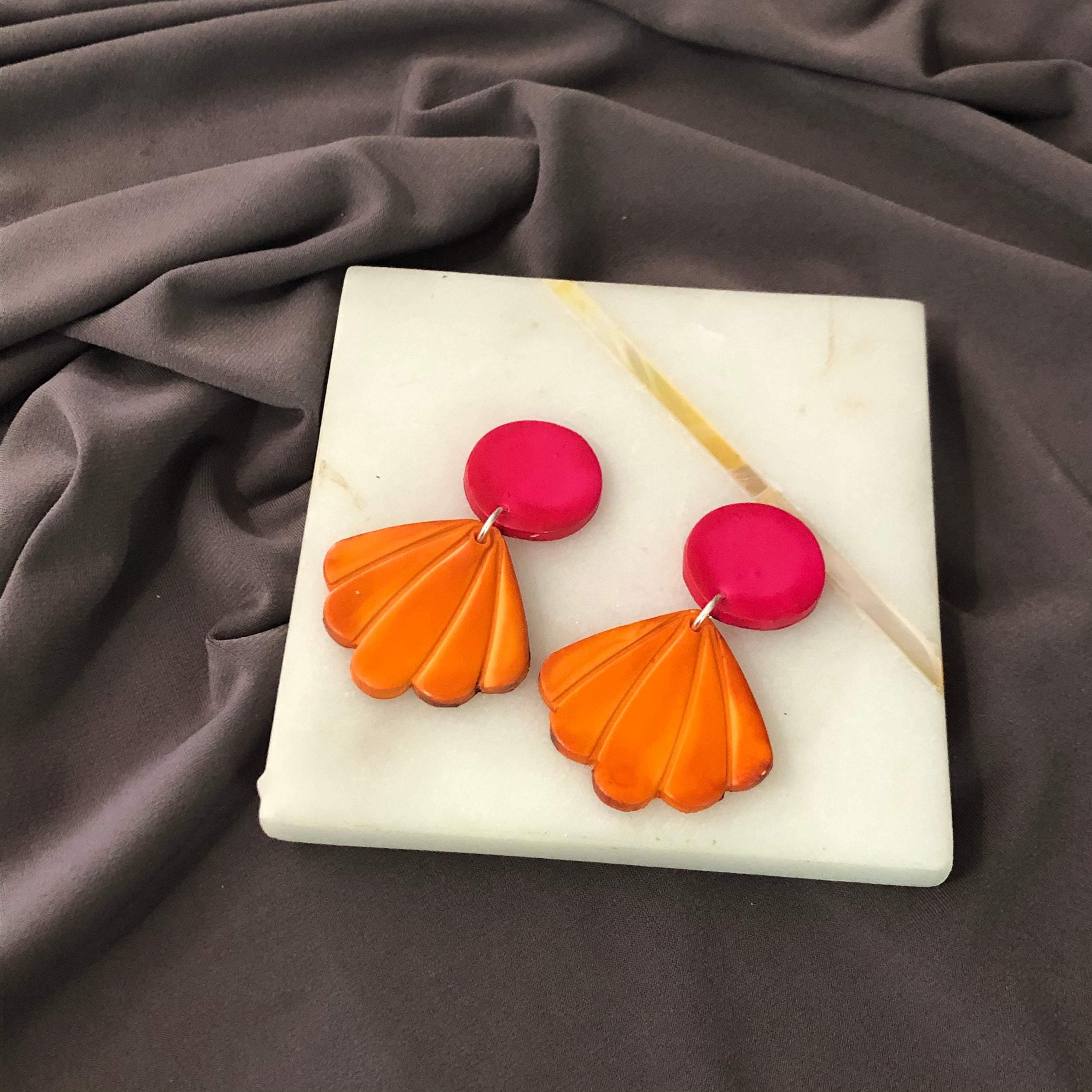 Cute Painted Neon Earrings for Summer- "Sarah"